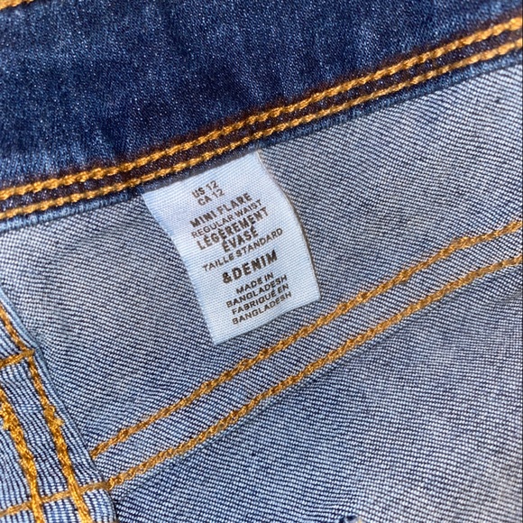 HM DENIM MINI FLARE JEANS in DARK BLUE WASH - Picture 3 of 4